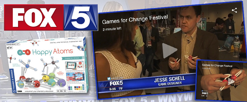 Happy Atoms in Fox 5’s coverage of the Games for Change Festival